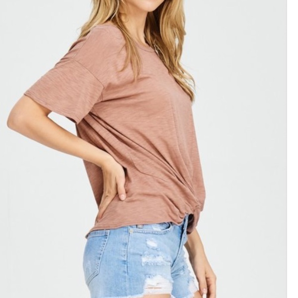 ✨ NEW✨Rust Front Knoted Shirt - Picture 4 of 8